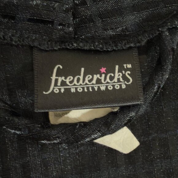Vintage 90s Frederick’s of Hollywood Black Shimmer Lounge Set Robe Pants USA OS - Picture 4 of 12